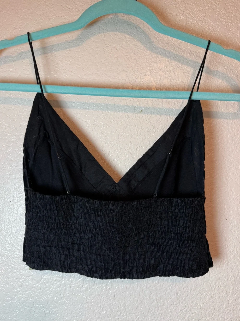 Free People One Carrie Flocked Velvet Bralette Black Size Small